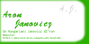 aron janovicz business card